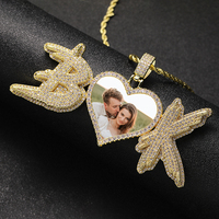 Collier de nom initial personnalisé de Style Hip Hop pendentifs bijoux en laiton avec des pierres de Zircon pour les Couples pour les fêtes