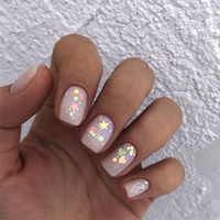 Échantillon gratuit Ongles artificiels de luxe à l'aspect naturel, de longueur moyenne, courts et carrés