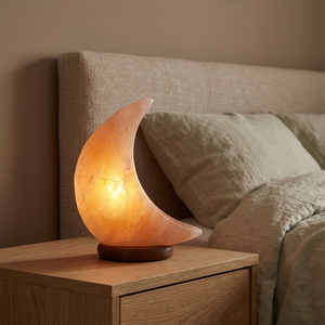 Hot Selling 2025 Himalayan Pink Salt Lamp Ambient Natural Handcrafted Half Moon Shape OEM Serviced Carved Technique - Product Image 1