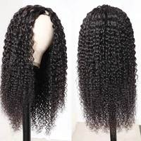Perruque en cheveux humains V Part Jerry Curl, installation facile, idéale pour l'été, sans colle, personnalisable, pour femmes noires
