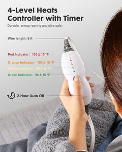 12V sử dụng ngoài trời USB nhiệt nhanh 3 cấp độ sưởi ấm Pin điện nóng phồng chăn với hai lớp <span class=keywords><strong>flannel</strong></span> - Product Image 3