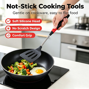 Set di 7 Utensili da Cucina in Silicone Ecologico Resistente al Calore con Spatola Forata <span class=keywords><strong>e</strong></span> Cucchiaio per Cucinare - Product Image 4