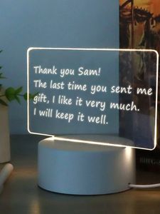 <strong>USB</strong> <strong>LED</strong> Night Light Modern Design DIY Desktop <strong>Board</strong> Handmade ABS PC Acrylic <strong>Message</strong> <strong>Board</strong> Creative Gift for Bedroom Writing - Product Image 6