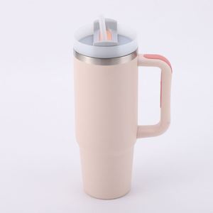 <b>40oz</b> Car Travel H2.0 <b>Handle</b> Mug Vacuum <b>Tumbler</b> Lid Straw Non-Slip Base OEM ODM Custom Logo - Product Image 2