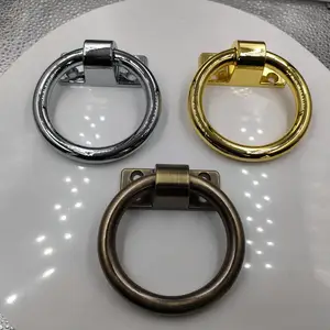 Zwart Poeder Coating Ronde zinklegering meubels ringen Ronde Zwarte zinklegering Meubels Handvat Ringen zwart Handvat ringen