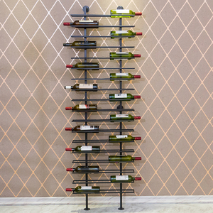 Casier <span class=keywords><strong>à</strong></span> <span class=keywords><strong>vin</strong></span> mural en fer avec panneau Style bois pour meubles de maison Design de <span class=keywords><strong>cave</strong></span> <span class=keywords><strong>à</strong></span> <span class=keywords><strong>vin</strong></span> minimaliste - Product Image 1