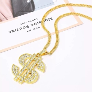 Cadena de Oro a la cadera, collar con símbolo de dólar estadounidense, joyería colgante con incrustaciones de diamantes con símbolo de dólar estadounidense para hombres y mujeres - Product Image 5