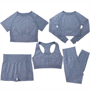 Bộ 5 Sản Phẩm Yoga Không Đường May Cho Nữ Áo Ngực Thể Thao Logo Tùy Chỉnh Quần Legging Tập Thể Dục Quần Áo Tập Gym - Product Image 2