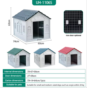 Solid Pattern Outdoor Kunststoff Hundehütte Alle Jahreszeiten Regen fest Großer Hunde käfig Knopf verschluss Sommer Abnehmbares Haustier käfig Haus - Product Image 4