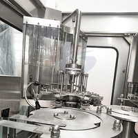 Machine de lavage et de bouchage automatique électrique de bouteilles en plastique PET de 200 ml, à haute précision, pilotée par PLC et à engrenages, pour eau pure