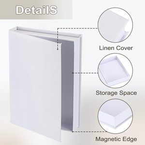 Boîte de rangement décorative en carton rigide blanc en forme de livre avec bord magnétique pour photos de souvenirs et petites entreprises - Product Image 4