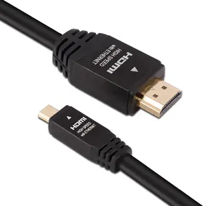 6 قدم ذكر ميكرو إلى Hdmi 4K @ 60Hz 2K @ Hz 18Gbps 3D قناة إرجاع صوت ميكرو Hdmi لكاميرا إيثرنت