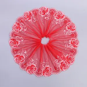 Rose Farbe 30cm Breite Blume weiche Tüll Spitze Brautkleider Trimmen Mesh Spitze Stickerei Spitzen besatz