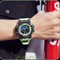 Desain Baru SMAEL 8049 Jam Tangan Digital Sport Diver Layar LED Plastik Bercahaya Alarm Hari/Tanggal Tahan Air 50 Bar Elektronik
