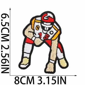 Patch brodé thermocollant sur le thème du Super Bowl américain, motif chaussures de rugby, pour la décoration de vêtements, chapeaux et sacs - Product Image 3