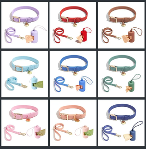 Conjunto de collar y correa para perro PVC impermeable suave ajustable con eliminación de desechos de caca logotipo personalizado Placa de nombre conjunto de collar para mascotas - Product Image 2