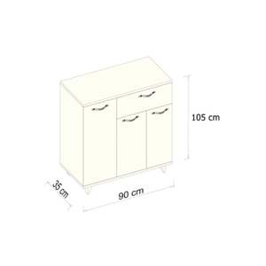 Lavantes - Zapatero Extensible de Madera Blanca de 3 Puertas con Cajón, Mueble de Almacenamiento para Entrada, Pasillo u Hogar - Product Image 3