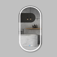 Miroir de Douche Anti-Buée Style Moderne, Éclairé, Tactile, pour Hôtels et Projets Hôteliers