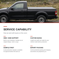 Couverture de benne rigide à trois volets profil bas noir mat, fixation sans perçage par serre-câble pour GMC Sierra 1500 6.5FT OEM ODM
