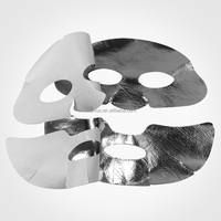 Outils de soin du visage : Masques faciaux en tissu Tencel composite anti-graisse, en tissu argenté pour séparation supérieure et inférieure 220x200mm