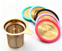 Infuseur à thé en acier inoxydable avec couvercle en silicone, filtre à thé en maille extra fine pour thé en vrac, panier infuseur pour théière, tasse, mug