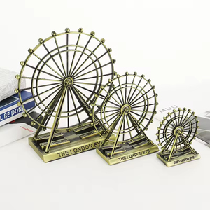 Maqueta de Edificio Creativa del Reino Unido, Rueda de la Fortuna Giratoria, Artesanía Metálica Vintage, Adornos de London Eye, Decoración para el Hogar, Oficina o Escritorio - Product Image 1