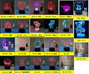 Lámpara LED USB <span class=keywords><strong>de</strong></span> alta calidad con imagen 3D <span class=keywords><strong>de</strong></span> corazón, romántico, colorido, para novia, San Valentín - Product Image 6
