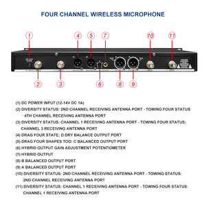 Nuevo Sistema de Micrófono Inalámbrico de Escritorio Cuadrado de <span class=keywords><strong>Ocho</strong></span> Canales Ipalead Profesional, Banda U, Cable de Datos, Modelo M-XU2040-B1L-1, para Transmisiones en Vivo - Product Image 6