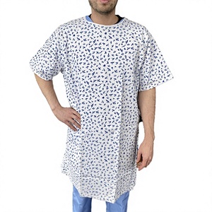 Bata de Laboratorio Fácil de Usar con Cierre de Cordón para Médicos, Enfermeras y Pacientes, Uso Hospitalario, Poliéster/Algodón, Cómoda, de una Sola Pieza, con Estampado - Product Image 3