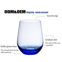 Gobelet en verre à fond épais créatif fait à la main personnalisé verres à vin sans pied colorés verres à boire