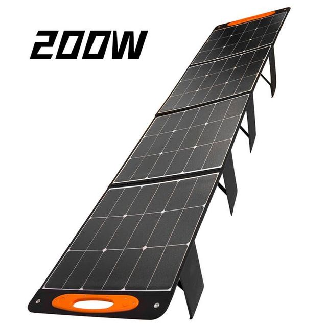 Stock 200W Portable Waterproof Mono Foldable ETFE Solar Panel for Battery Charge Power Station Generator Outdoor Camping Hiking