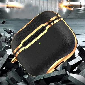 Funda para Airpods Pro 2 con gancho, funda para auriculares galvanizada en oro negro, funda para auriculares para Apple <span class=keywords><strong>Air</strong></span> Pod <span class=keywords><strong>3</strong></span> Pro de segunda generación - Product Image 5