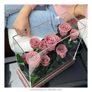Tige unique préservée rose acrylique préserver les roses 16 compte boîte 5 préservé rose secret jardin mère