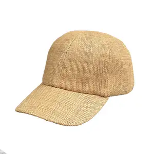 Spring summer sun sunscreen shade breathable custom baseball straw raffia hats for men women adult manufacturers au beach Boho