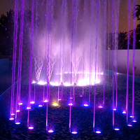 Fontaine musicale colorée DEWY en acier inoxydable, pompe moderne étanche certifiée ISO, pour usage commercial extérieur haut de gamme, centres commerciaux et hôtels