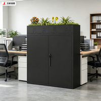 JIUSHUN Armoire de rangement basse métallique modulaire moderne personnalisée pour bureau avec étagère à plantes