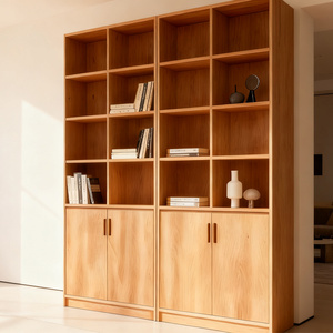 Bibliothèque en <span class=keywords><strong>bois</strong></span> à panneaux plats sans peinture en panneaux de particules modernes Couleur naturelle Étagères professionnelles Meubles multifonctionnels de bureau - Product Image 4