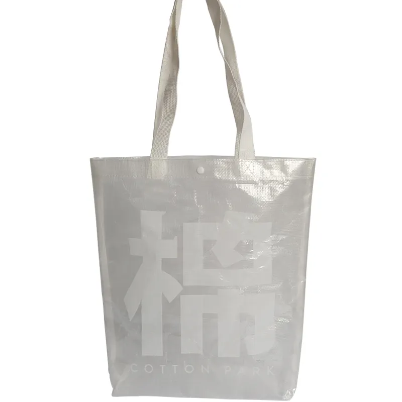 Customized printing laminated transparent pp woven shopping tote bag