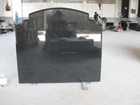 Pierre tombale en granit noir de style américain, gravée en forme de croix, prix d'usine, pierre naturelle, monument, pierre tombale musulmane