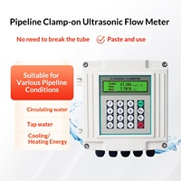 Medidor de Flujo Ultrasónico Portátil con Abrazadera - Medición No Invasiva de Mano y Montaje en Pared para Tuberías de Agua/Líquido, Energía de Calor y Refrigeración