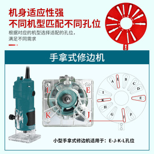 Woodworking Milling <b>Tool</b> Edge Trimming Machine Grooving Bracket Round Auxiliary Hole Making Universal For Router - Product Image 5