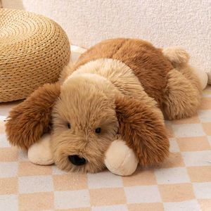 Hot Selling Adorable Long-Haired <strong>Puppy</strong> Stuffed Animal Cute Fluffy Lying Dog Plush Toy Soft Bi-Color Soft Dog Plush Doll - Product Image 3