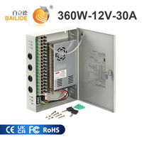 Alimentation électrique BLD 12V-30A-360W 18 canaux haute efficacité pour panneau d'affichage LED extérieur et lit de massage automatique