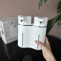Distributeur de savon automatique sans contact 2-en-1 à double pompe grande capacité 800 ml, double sortie mousse et gel, batterie 2400 mAh pour usage domestique