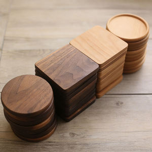 Bulk Custom Logo Luxury Square Wood <b>Coaster</b> Mats Reusable <b>Table</b> Decor Natural Finish 10mm Thickness >600mm Diameter - Product Image 4