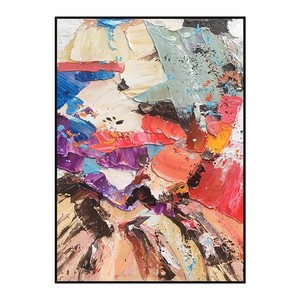Pintura al Óleo Pintada a Mano, Gran Escala, Arte Abstracto 3D, Estilo Minimalista, con Marco, para Sala de Estar, Pasillo, Entrada - Product Image 5
