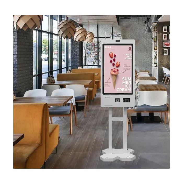 Self-service 21.5 32 43 Inches Floor Stand All In 1 Pc Kiosk Android12 Wins10 Linux Debian Payment Kiosk For Restaurant Hotel