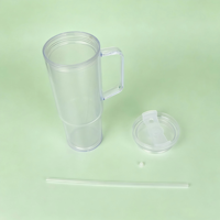 Mossion 2026 Gobelet Globe de Neige 40oz Luminescent dans le Noir avec Poignée, Tasse à Double Paroi avec Trou Pré-percé et Bouchon