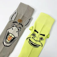 Nouvelles chaussettes mi-mollet pour homme, motif dessin animé chiot, décontractées, antibactériennes, printemps, faites à la main, oreilles d'animaux, couple, avec personnalité