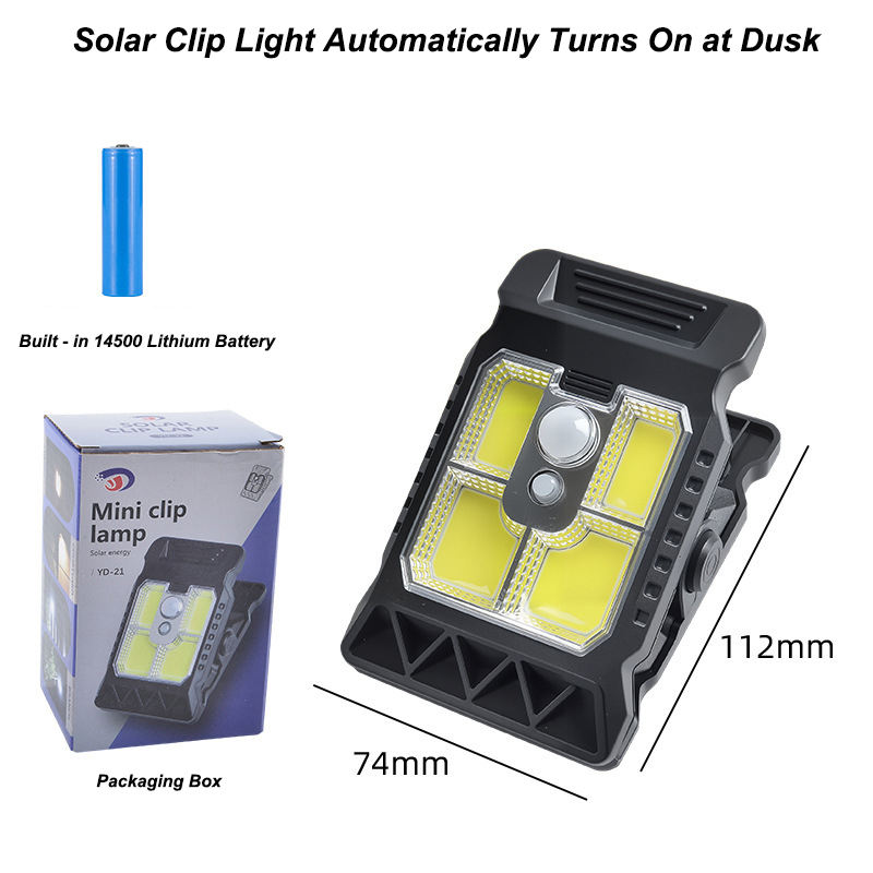 black Solar clip light (small size, 500 mAh)